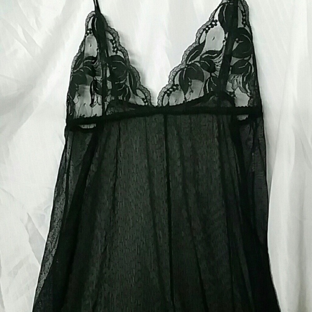 Vintage black nightgown.  Simple elegance.